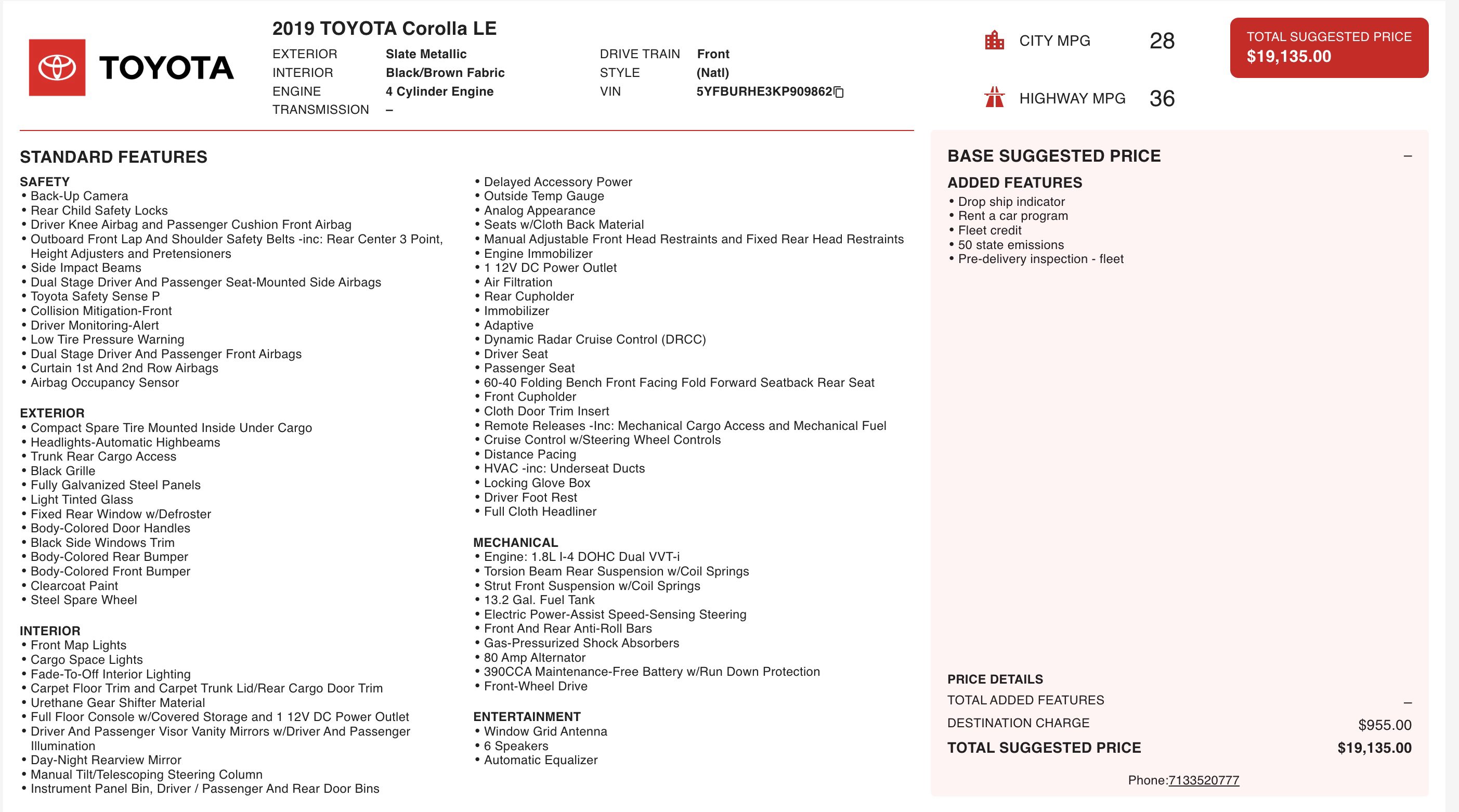 Used 2019 Toyota Corolla LE image 4