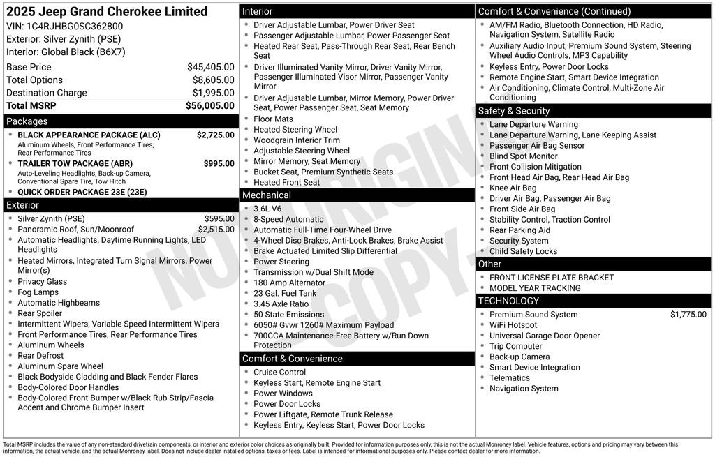 New 2025 Jeep Grand Cherokee Limited w/ Black Appearance Package AWD/4WD image 32
