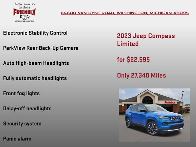 Used 2023 Jeep Compass Limited w/ Sun and Sound Group AWD/4WD image 25