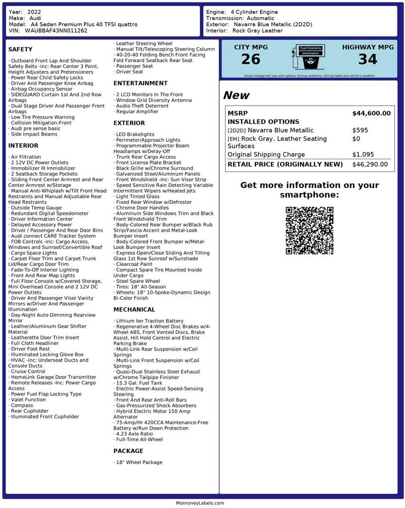 Used 2022 Audi A4 2.0T Premium Plus image 21