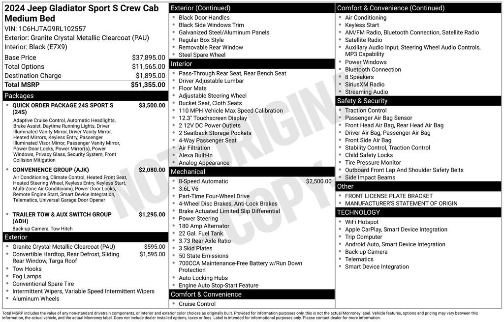 Used 2024 Jeep Gladiator Sport AWD/4WD image 14