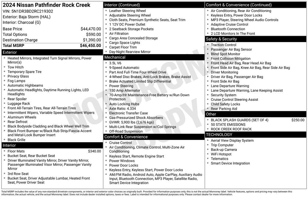 Certified 2024 Nissan Pathfinder Rock Creek image 3