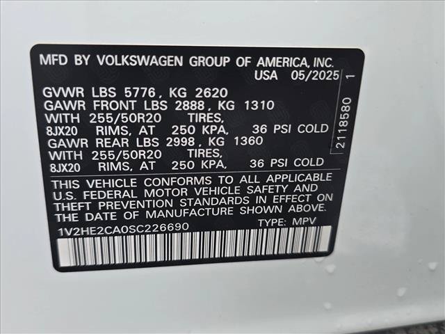 Used 2025 Volkswagen Atlas Cross Sport SE AWD/4WD image 27
