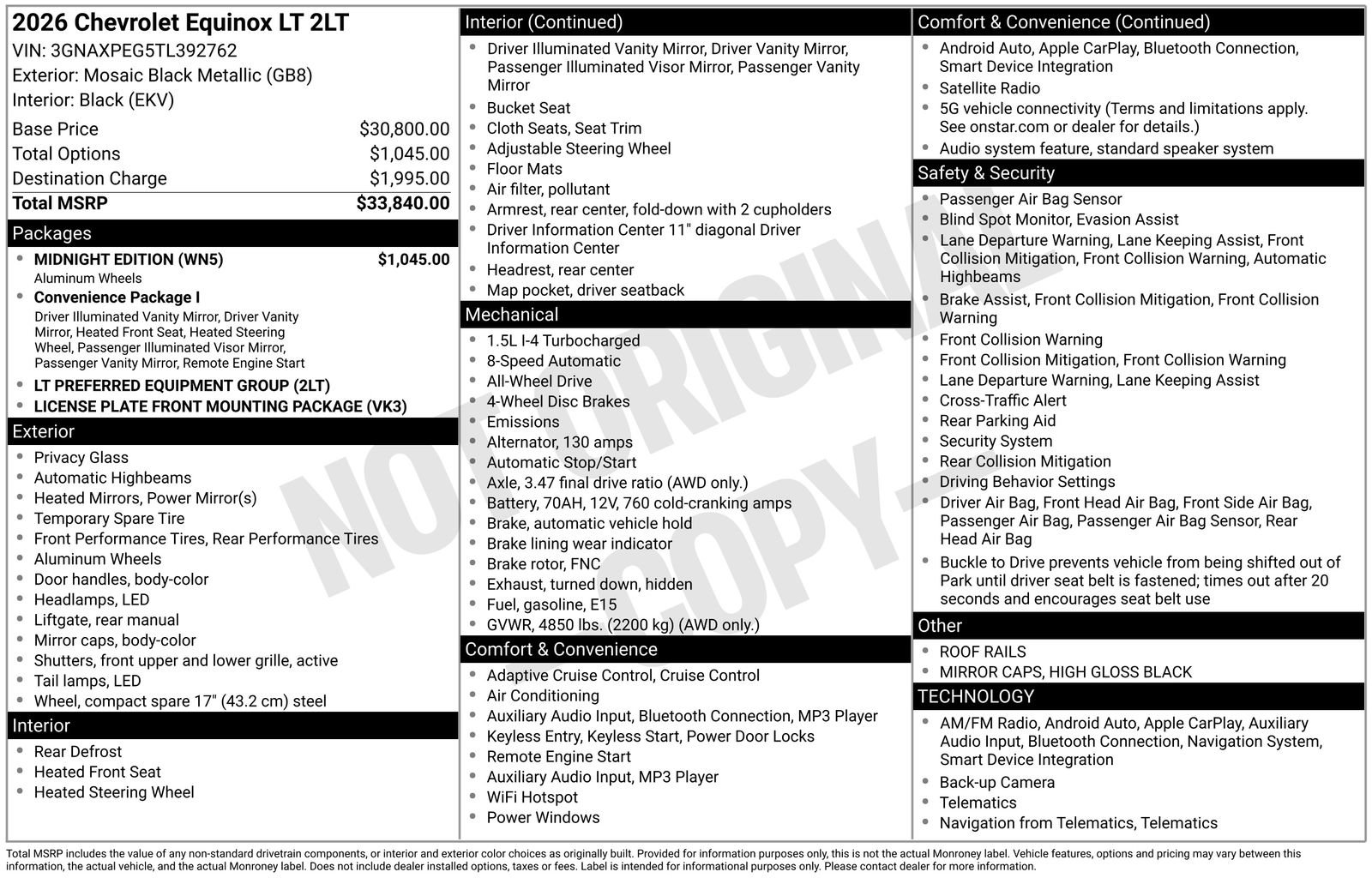 New 2026 Chevrolet Equinox LT w/ Midnight Edition AWD/4WD image 24