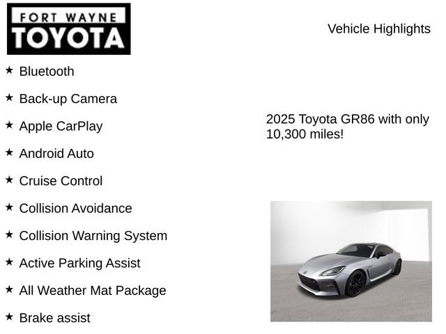 Used 2025 Toyota GR86 Premium w/ ALL Weather Mat Package (TMS) RWD image 7