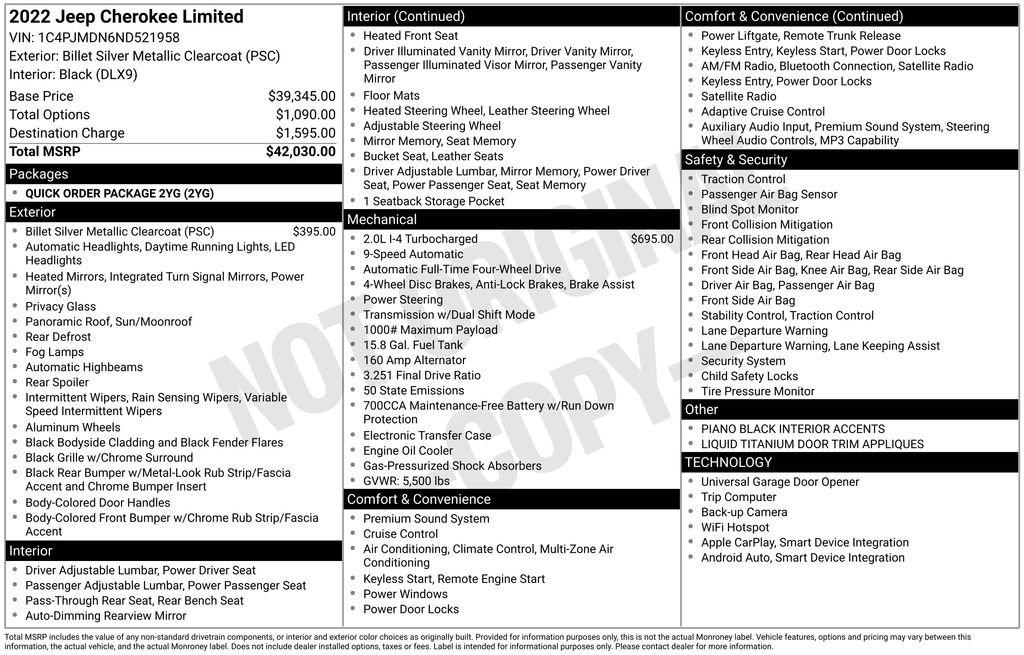 Used 2022 Jeep Cherokee Limited image 30