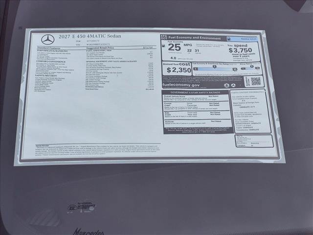 New 2027 Mercedes-Benz E 450 4MATIC Sedan image 17