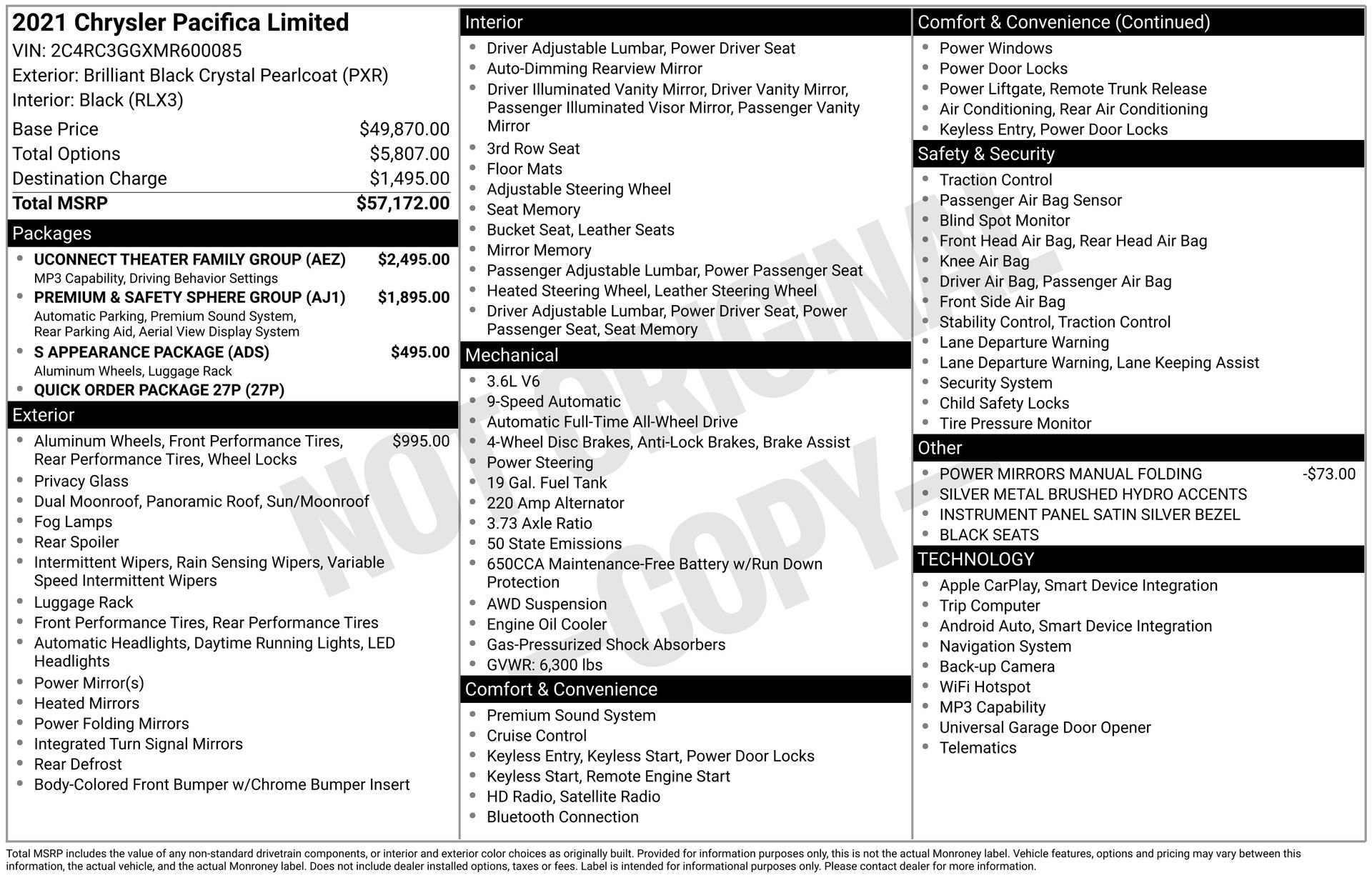 Used 2021 Chrysler Pacifica Limited w/ Uconnect Theater Family Group AWD/4WD image 3