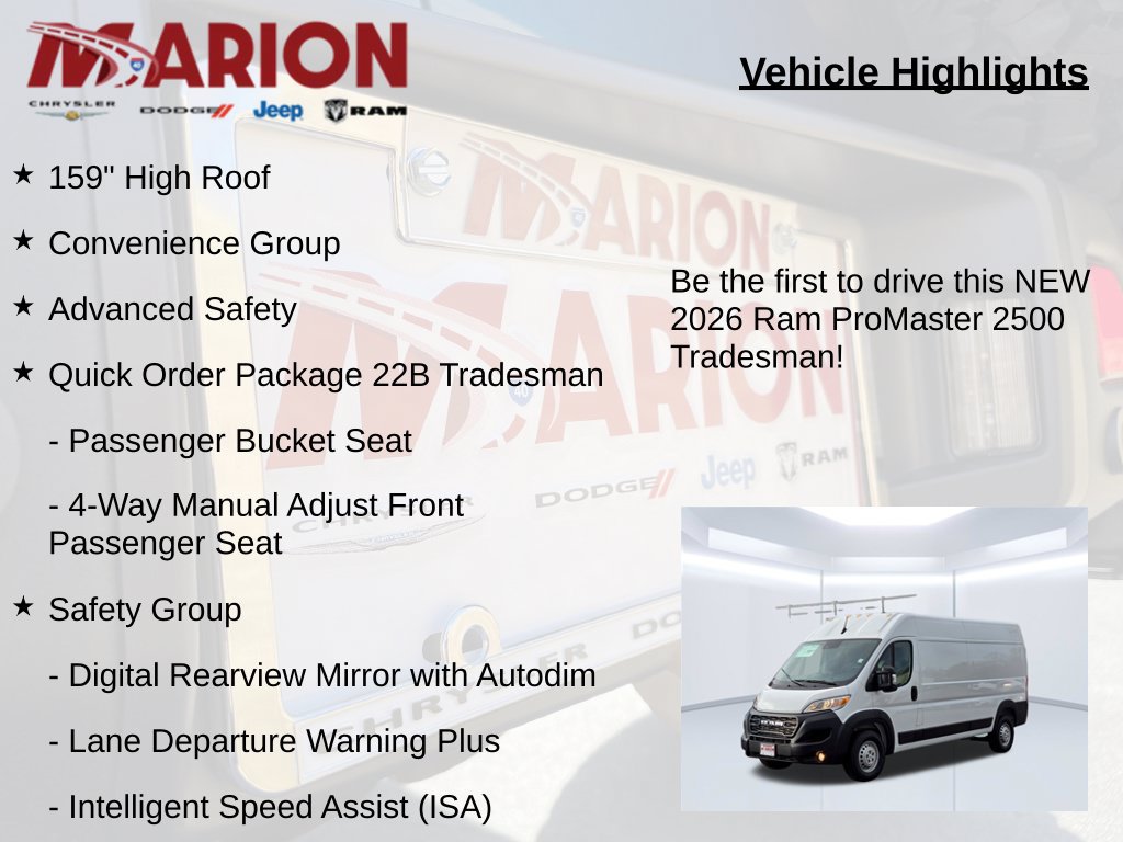 New 2026 RAM ProMaster 2500 w/ Advanced Safety Group FWD image 5