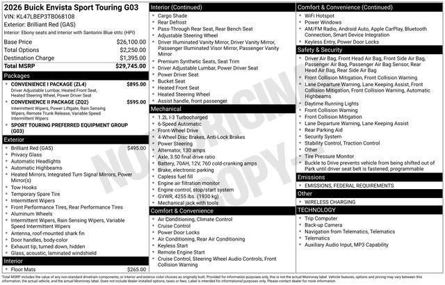 New 2026 Buick Envista Sport Touring w/ Convenience I Package image 3
