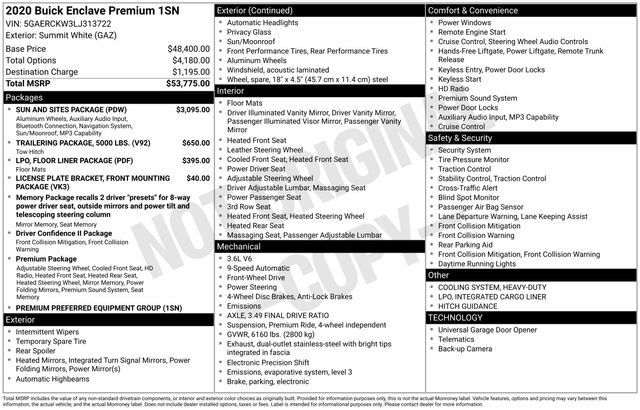 Used 2020 Buick Enclave Premium w/ Sun and Sites Package image 17