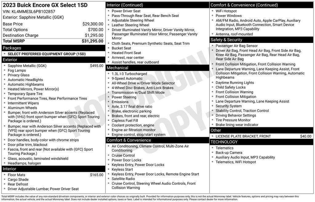 Certified 2023 Buick Encore GX Select AWD/4WD image 39