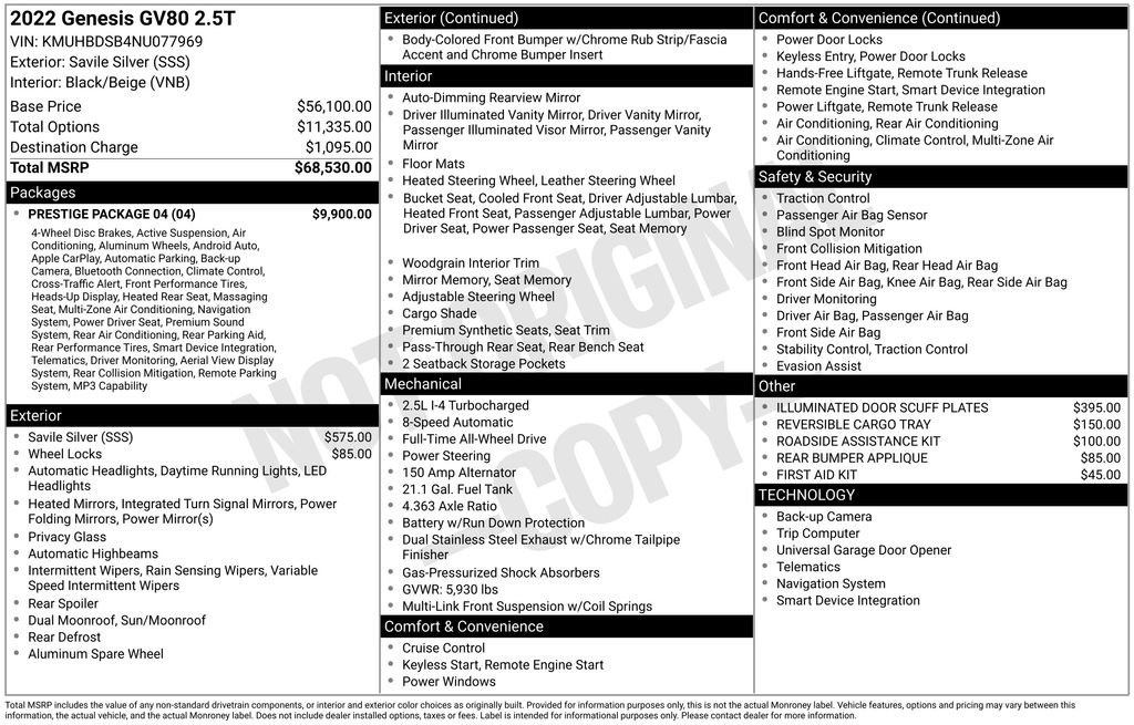 Used 2022 Genesis GV80 2.5T w/ Prestige Package 04 image 9