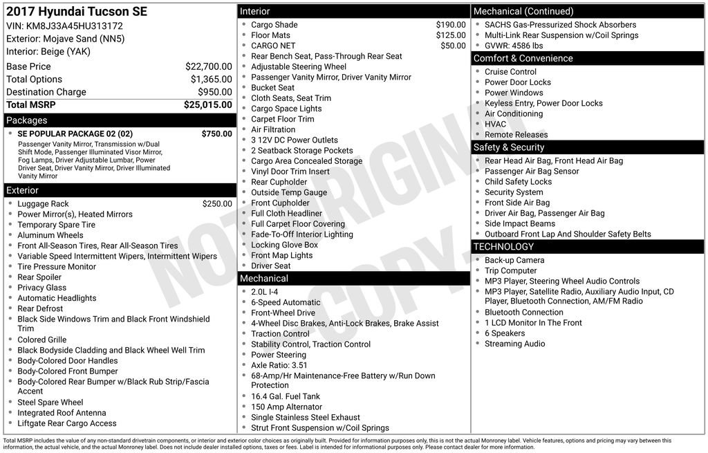 Used 2017 Hyundai Tucson SE w/ SE Popular Package 02 FWD image 24