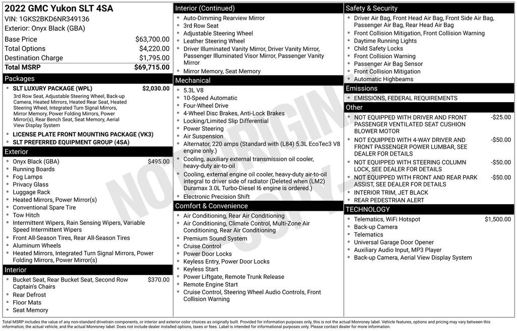 Used 2022 GMC Yukon SLT w/ SLT Luxury Package image 15