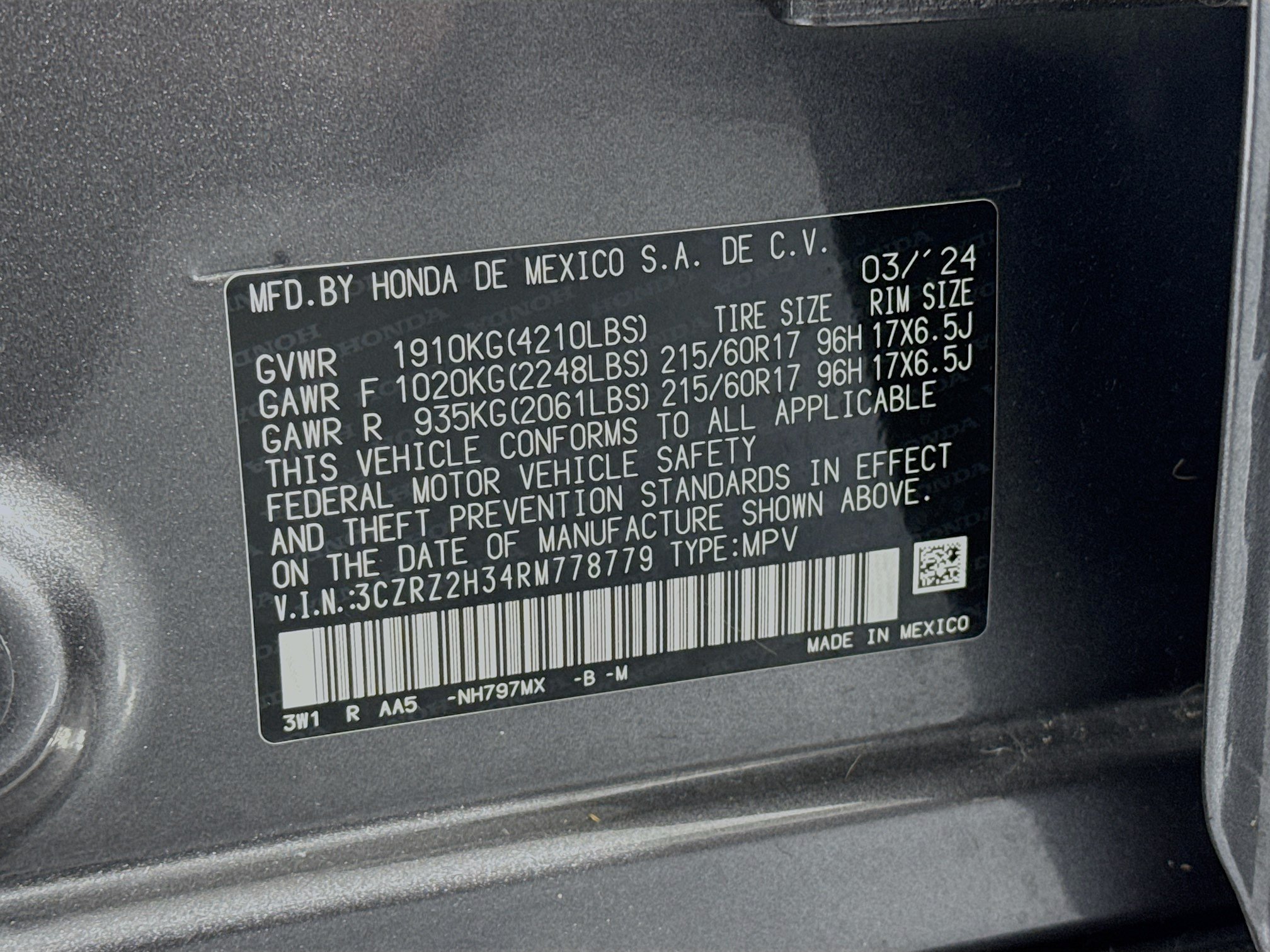 Certified 2024 Honda HR-V LX image 29