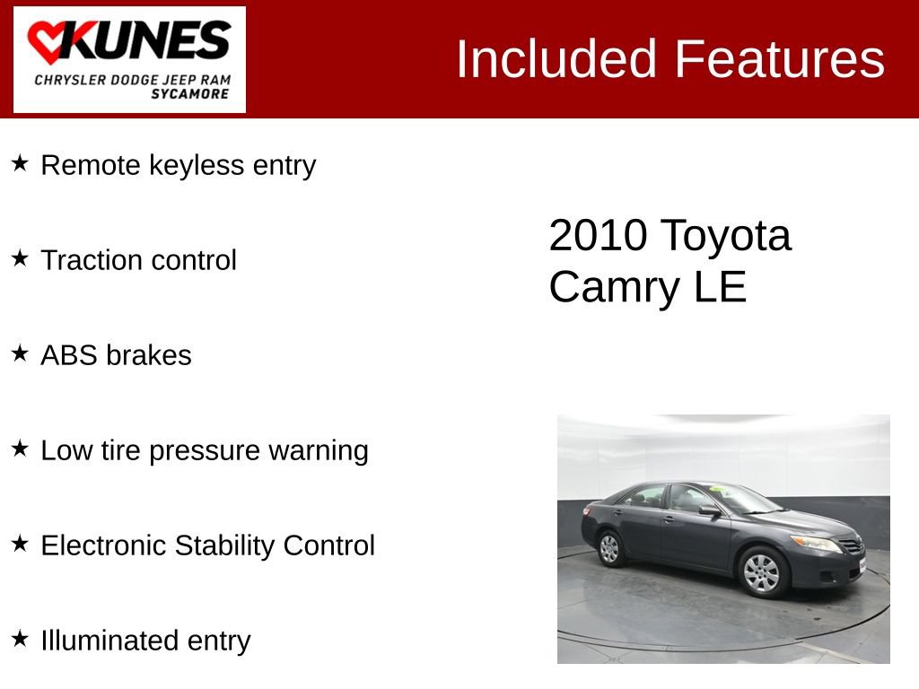 Used 2010 Toyota Camry LE FWD image 3