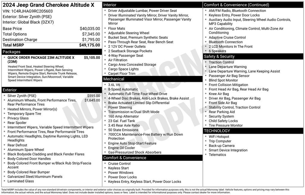 Used 2024 Jeep Grand Cherokee Altitude AWD/4WD image 54