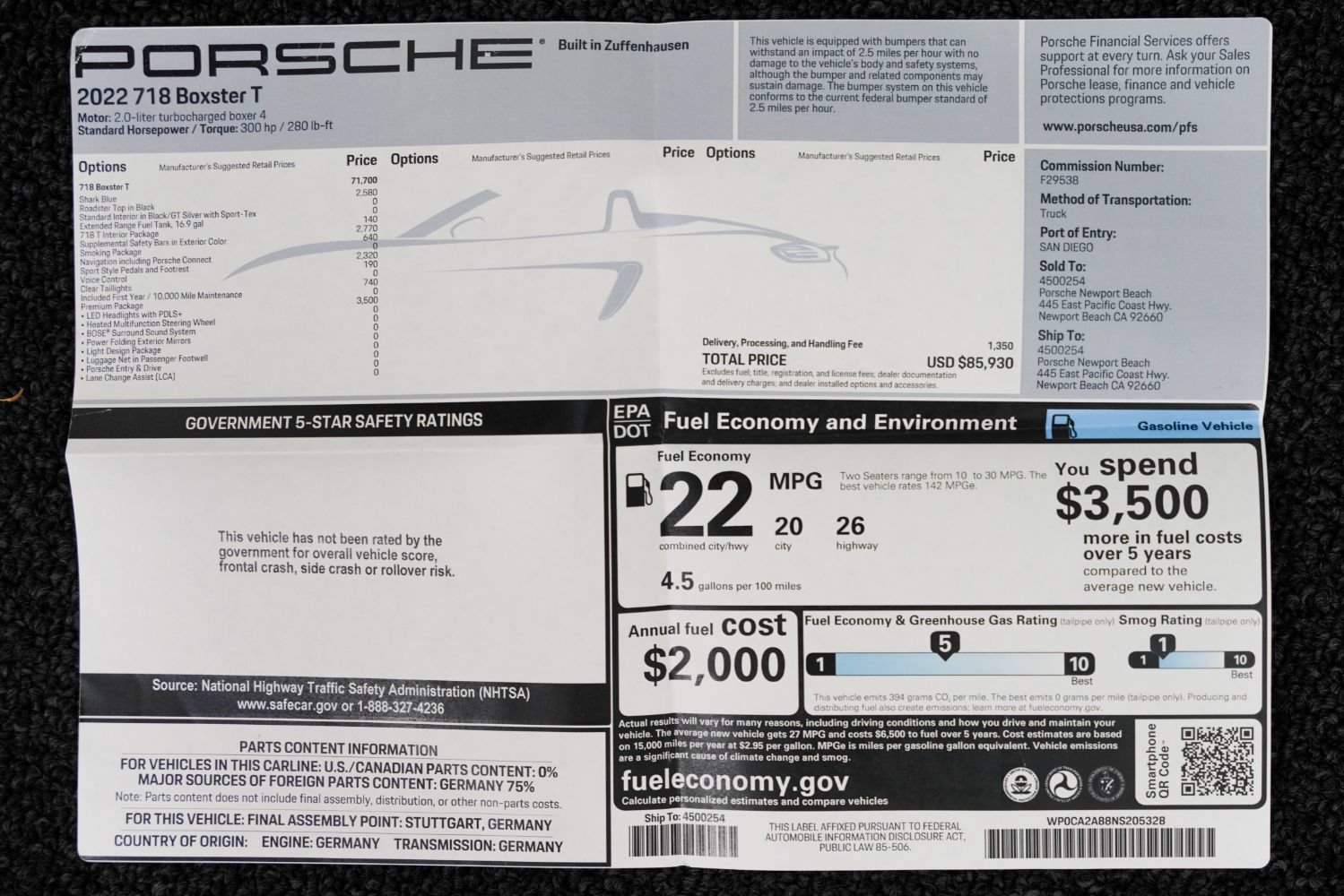 Used 2022 Porsche 718 Boxster RWD image 4