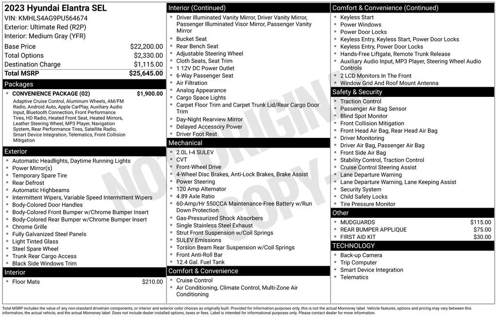 Certified 2023 Hyundai Elantra SEL w/ Convenience Package image 29