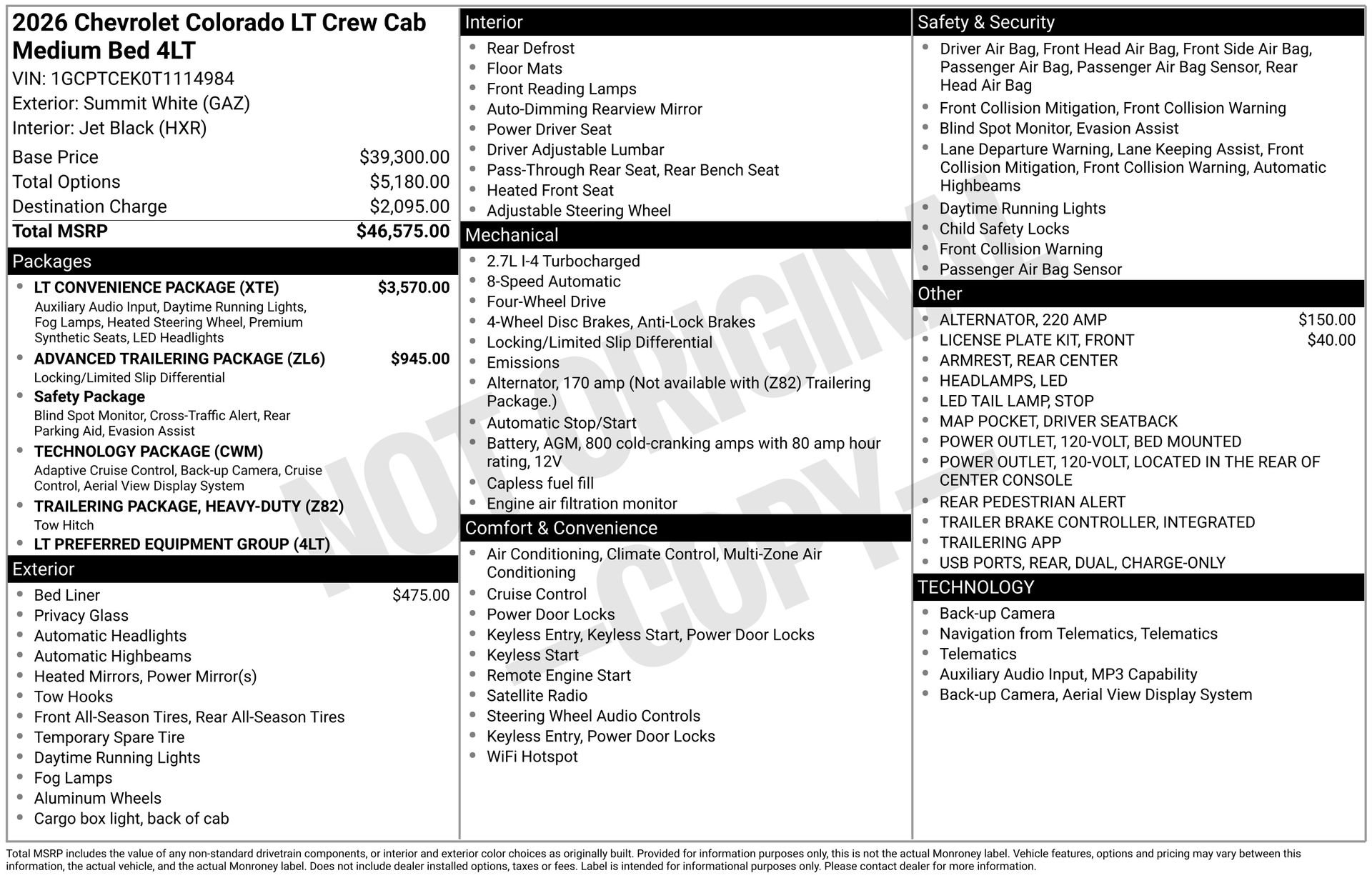 New 2026 Chevrolet Colorado LT w/ LT Convenience Package AWD/4WD image 4