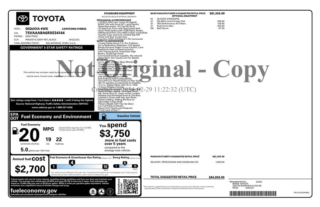 Used 2024 Toyota Sequoia Capstone AWD/4WD image 2