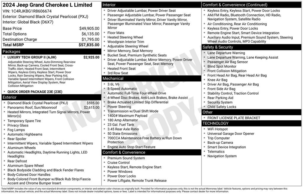 Used 2024 Jeep Grand Cherokee L Limited w/ Luxury Tech Group II image 59