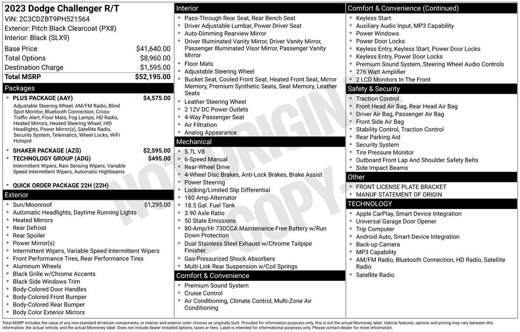 New 2023 Dodge Challenger R/T w/ Plus Package RWD image 1