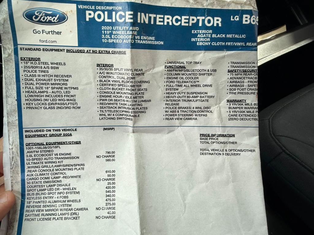 Used 2020 Ford Explorer 4WD Police Interceptor w/ Ultimate Wiring Package image 15