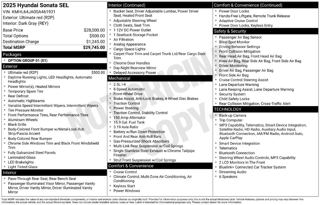 Used 2025 Hyundai Sonata SEL FWD image 3