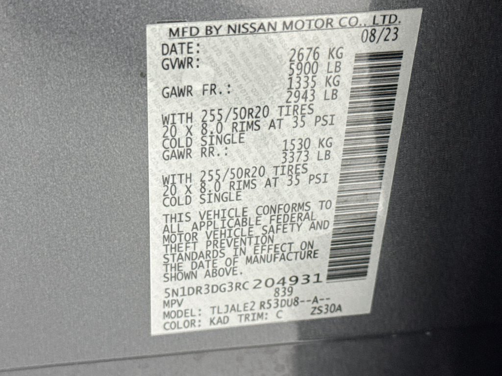 Used 2024 Nissan Pathfinder Platinum w/ Cargo Package FWD image 35