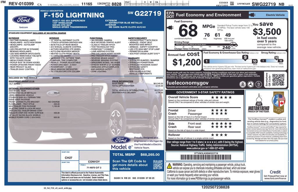 New 2025 Ford F150 Lightning XLT w/ Max Trailer Tow Package image 3
