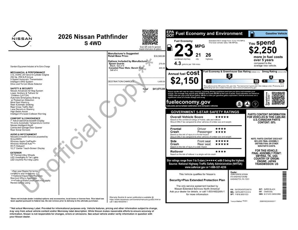 New 2026 Nissan Pathfinder S image 6