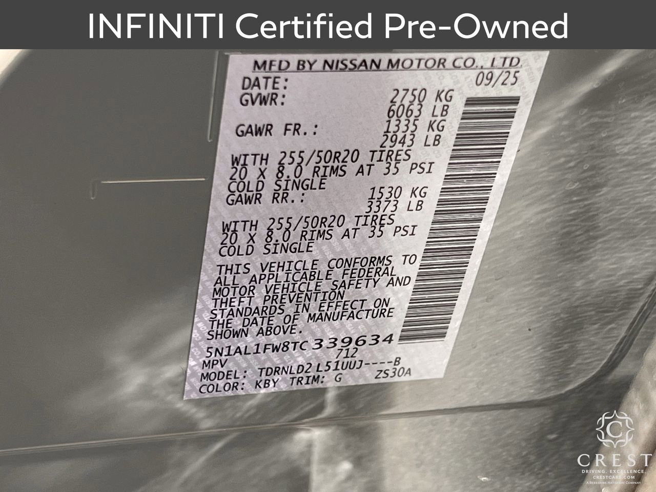 Certified 2026 INFINITI QX60 Sport w/ Dark Cargo Package AWD/4WD image 32