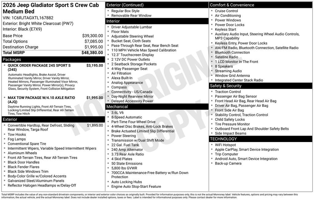 Used 2026 Jeep Gladiator Sport AWD/4WD image 31