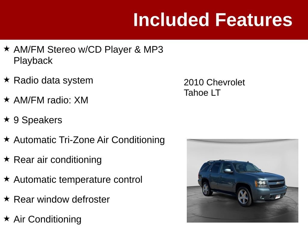 Used 2010 Chevrolet Tahoe LT w/ Luxury Package AWD/4WD image 4
