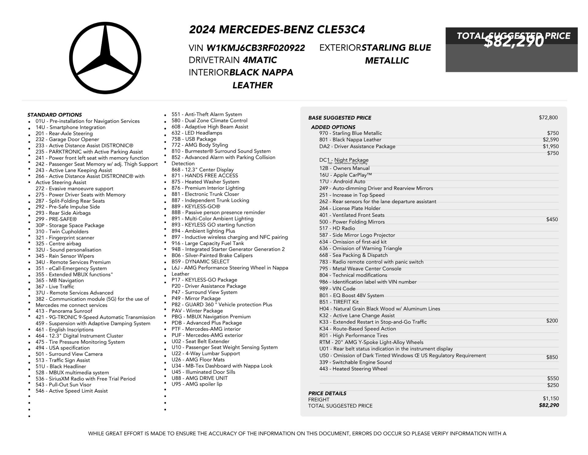 Used 2024 Mercedes-Benz CLE 53 AMG 4MATIC w/ Driver Assistance Package image 82