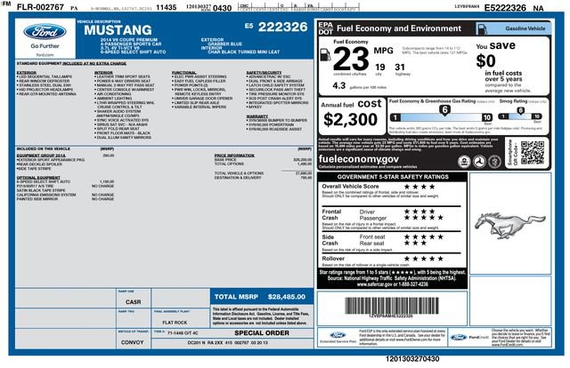 Used 2014 Ford Mustang Premium w/ Equipment Group 201A image 16