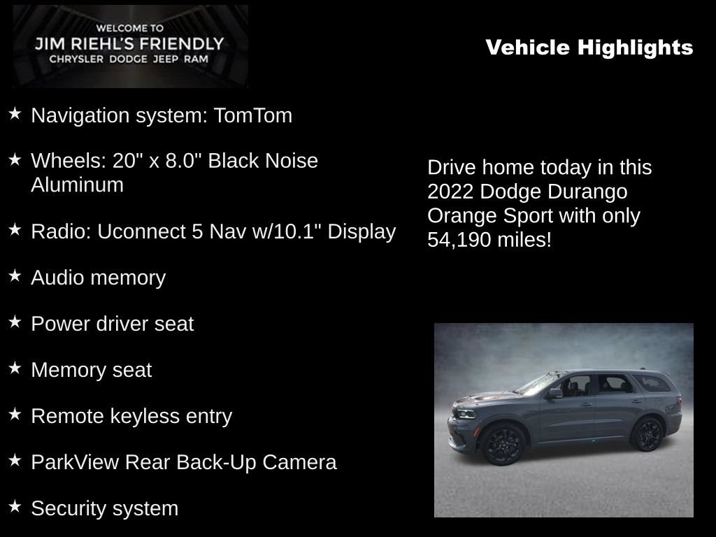 Used 2022 Dodge Durango R/T w/ Quick Order Package 22F AWD/4WD image 5