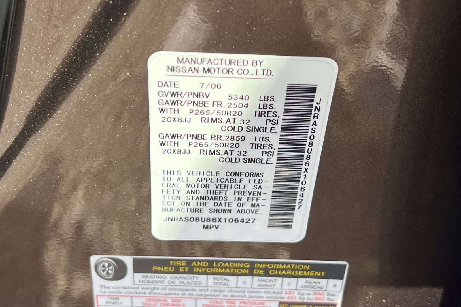 Used 2006 INFINITI FX35 2WD image 29