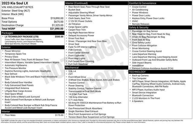 Certified 2023 Kia Soul LX w/ LX Technology Package FWD image 33