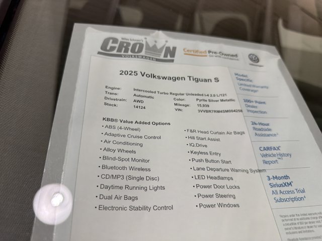 Certified 2025 Volkswagen Tiguan S AWD/4WD image 40