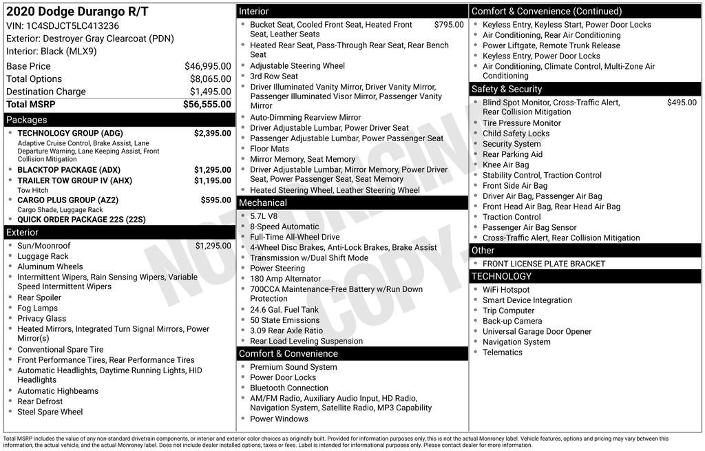 Used 2020 Dodge Durango R/T w/ Technology Group image 6