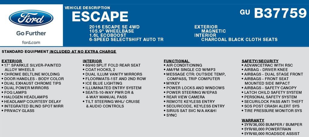 Used 2016 Ford Escape SE image 16