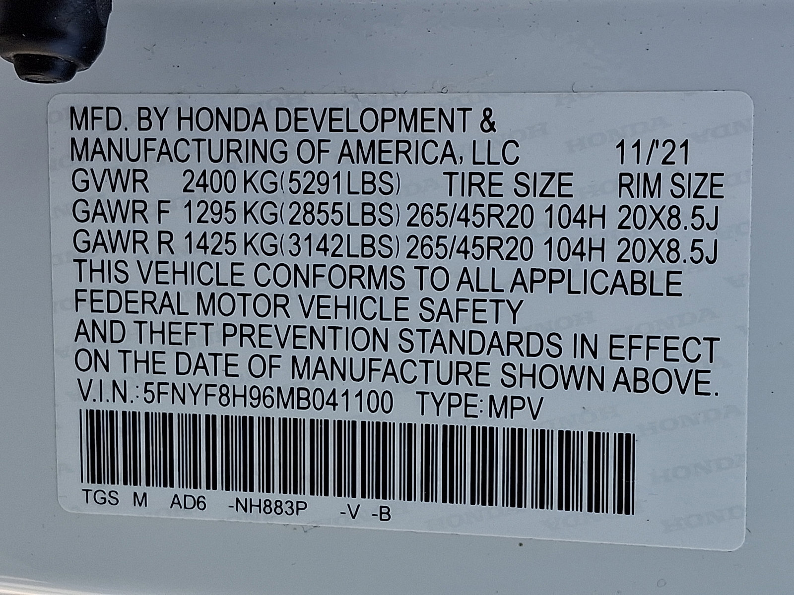 Certified 2021 Honda Passport Touring image 30