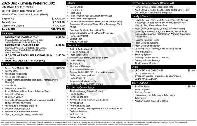 New 2026 Buick Envista Preferred w/ Convenience I Package image 25