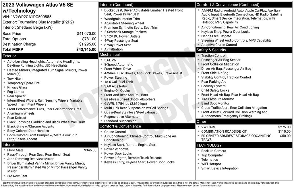 Certified 2023 Volkswagen Atlas SE FWD image 7