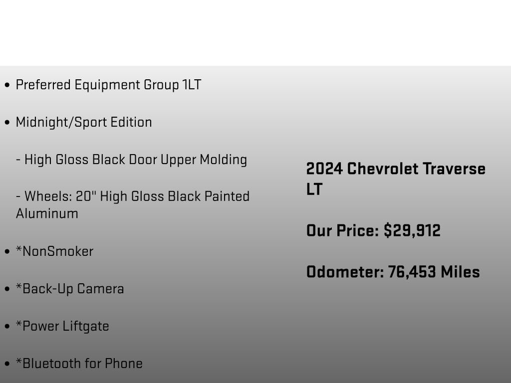 Used 2024 Chevrolet Traverse LT w/ Midnight/Sport Edition FWD image 6