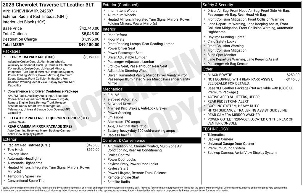 Used 2023 Chevrolet Traverse LT w/ LT Premium Package AWD/4WD image 4