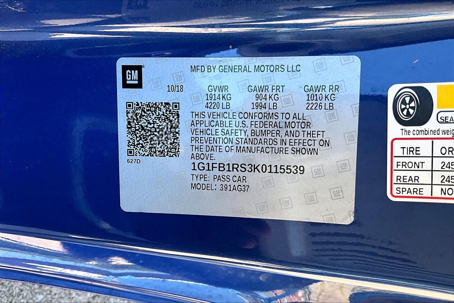 Used 2019 Chevrolet Camaro LT w/ RS Package RWD image 34
